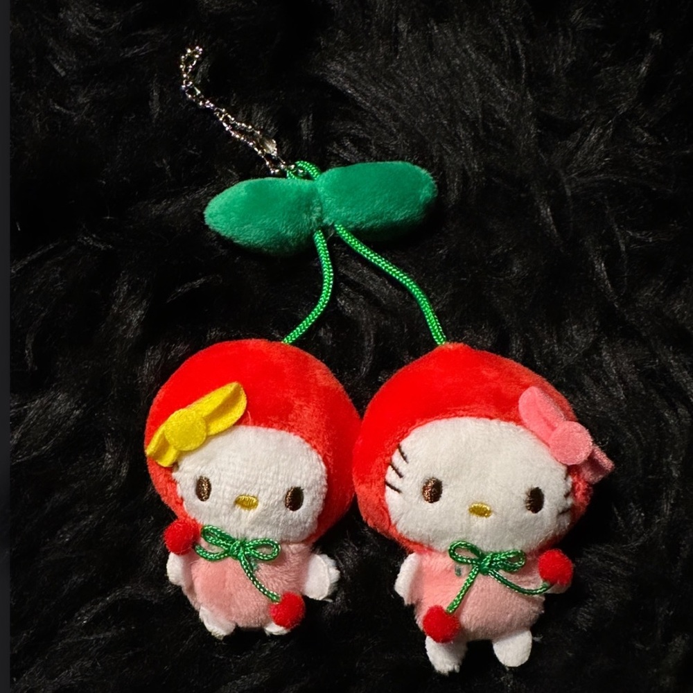 Hello kitty cherry keychain
